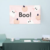 Boo Halloween Ghost Girl Oranje Pumpkin Pink Spandoek (Beurs)