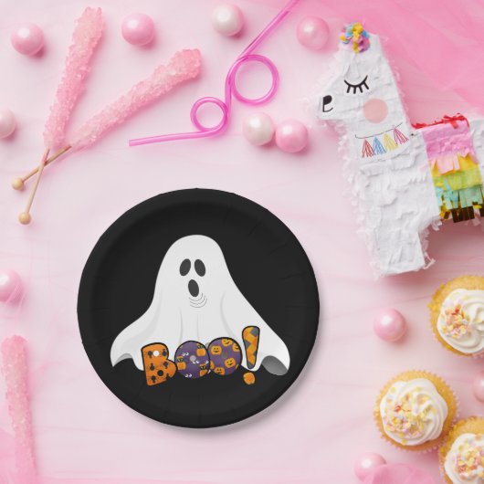 BOO Halloween Ghost Party Papieren Bordje (Feest)