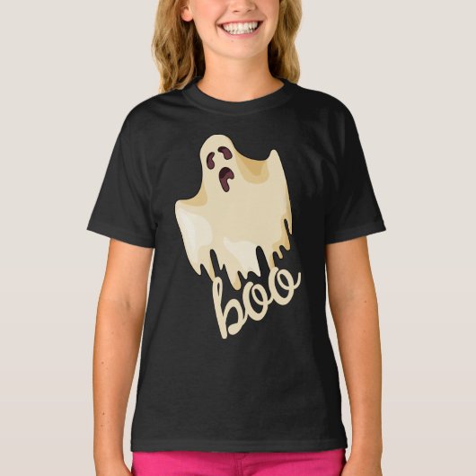 Boo, Halloween Ghost Personalized T-Shirt (Voorkant)