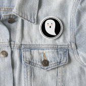 Boo. Halloween Ghost Pinback Button (In situ)
