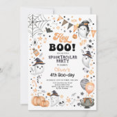 Boo. Halloween Ghost Spooktacular Birthday Inv Kaart (Voorkant)