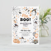 Boo. Halloween Ghost Spooktacular Birthday Inv Kaart (Staand voorkant)