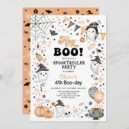 Boo. Halloween Ghost Spooktacular Birthday Inv Kaart