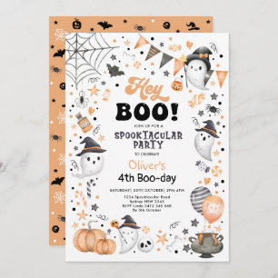 Boo. Halloween Ghost Spooktacular Birthday Inv Kaart