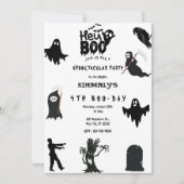 Boo. Halloween Ghost Spooktacular Birthday Inv Kaart (Voorkant)