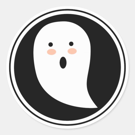 Boo. Halloween Ghost Sticker (Voorkant)