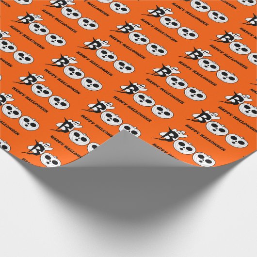 BOO! Halloween Ghost Wrapping Paper Cadeaupapier (Hoek)