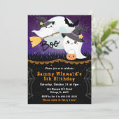 Boo Halloween Ghosts Birthday Party Kaart (Staand voorkant)