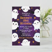Boo Halloween Ghosts Birthday Party Kaart (Staand voorkant)