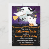 Boo Halloween Ghosts Birthday Party Kaart (Voorkant)