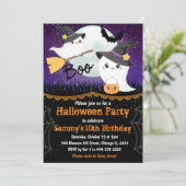 Boo Halloween Ghosts Birthday Party Kaart (Staand voorkant)