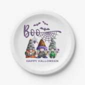 Boo Halloween Gnomes Illustratie Papieren Bordje (Voorkant)