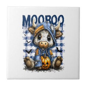 Boo Halloween Griezelige Hoogland Koe Tegeltje