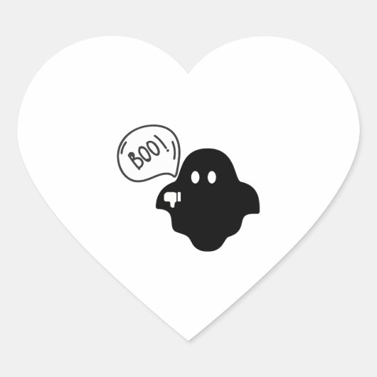 Boo Halloween Hart Sticker (Voorkant)