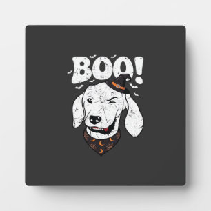 Boo Halloween Hond Heks Hoed Vleermuizen Fotoplaat
