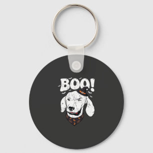 Boo Halloween Hond Heks Hoed Vleermuizen Sleutelhanger