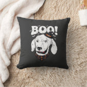 Boo Halloween Hond Heksenhoed Vleermuizen Kussen (Deken)