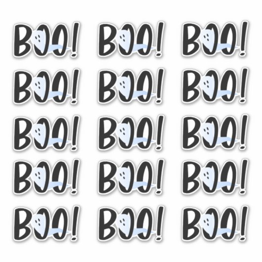 Boo. Halloween Iridescent Ghost Set van 15 Sticker (Voorkant)