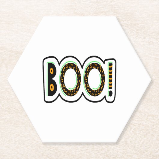BOO Halloween Kartonnen Onderzetters (Voorkant)
