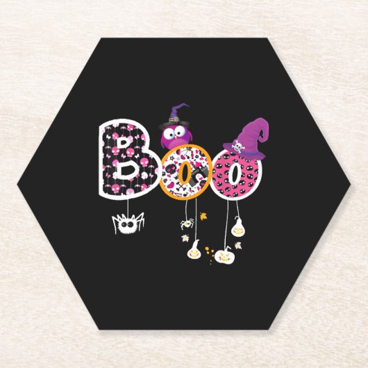 Boo Halloween Kartonnen Onderzetters (Voorkant)