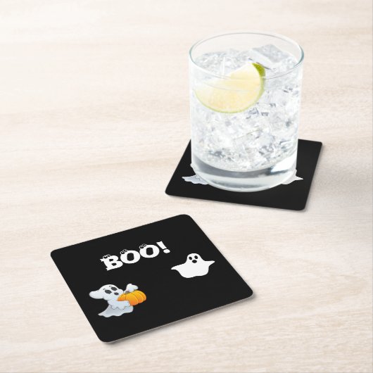 Boo Halloween Kartonnen Onderzetters (Insitu)