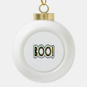 BOO Halloween Keramische Bal Ornament (Voorkant)