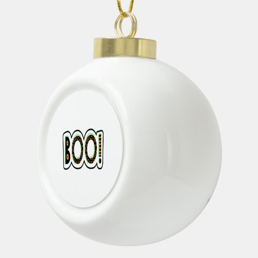 BOO Halloween Keramische Bal Ornament (Rechts)