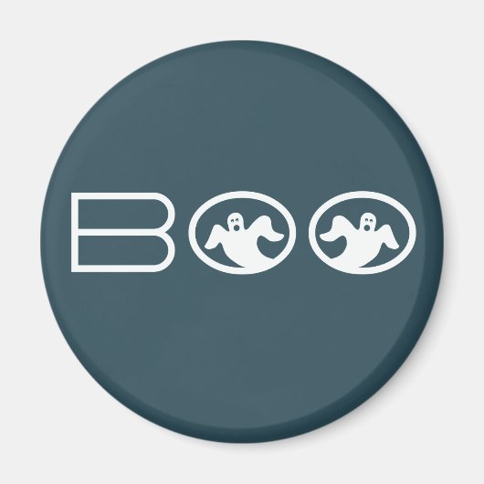 Boo Halloween Magnet, Blue en White Magneet (Voorkant)