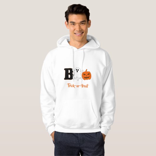 Boo Halloween Mannen Hoodie (Voorkant volledig)