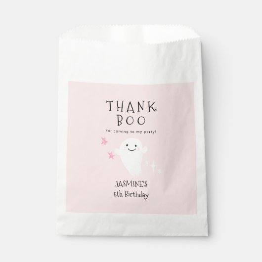 Boo Halloween Meisje Verjaardagsfeest Bedankzakje (Voorkant)