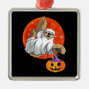 Boo Halloween met luie heks Pet en spin Metalen Ornament