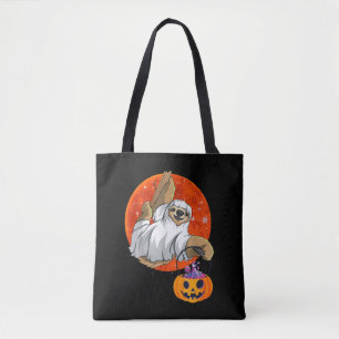 Boo Halloween met luie heks Pet en spin Tote Bag