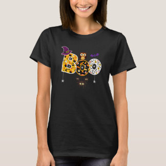 Boo Halloween Met Spinnen En Heksenhoed Uil Jongen T-shirt