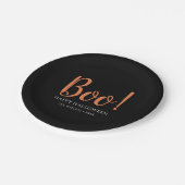 Boo Halloween Modern Black Papieren Bordje (Gekanteld)