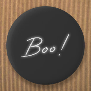 Boo Halloween Modern Neon Ghost Black Fun Urban Ronde Button 5,7 Cm