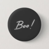 Boo Halloween | Modern Neon Ghost Black Fun Urban Ronde Button 5,7 Cm (Voorkant)