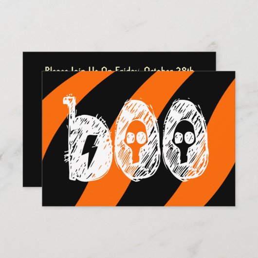 "boo" Halloween nodigt uit tot uitnodigingen van d (Voorkant / Achterkant)