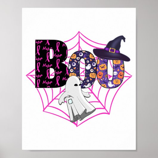 Boo Halloween October Pink Poster (Voorkant)