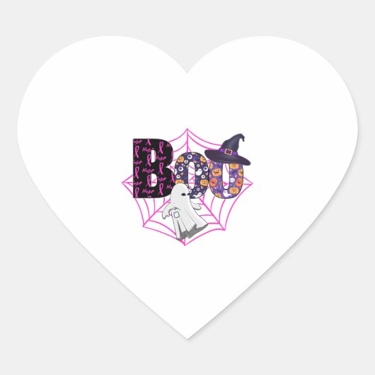 Boo Halloween Okroze Hart Sticker (Voorkant)