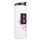 Boo Halloween Oktober Roze Thermosbeker (Gedraaid links)