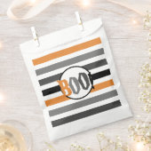 Boo Halloween Oranje Black Striped Spooky Font Bedankzakje (Geknipt)