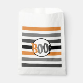 Boo Halloween Oranje Black Striped Spooky Font Bedankzakje