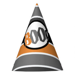 Boo Halloween Oranje Zwart Gestreept Griezelschrif Feesthoedjes