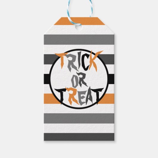 Boo Halloween Oranje zwarte Trick or treat Cadeaulabel (Voorkant)