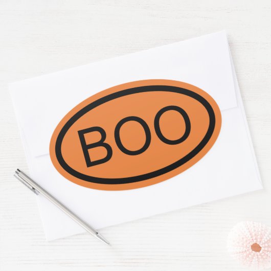 Boo Halloween Oval Sticker (Envelop)