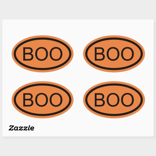 Boo Halloween Oval Sticker (Vel)