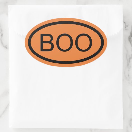 Boo Halloween Oval Sticker (Tas)