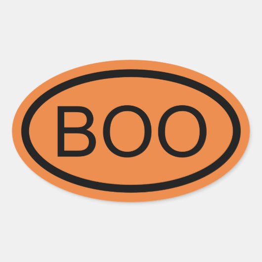 Boo Halloween ovale sticker (Voorkant)