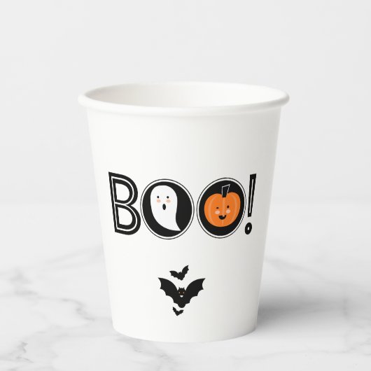 Boo. Halloween Paper Cup Papieren Bekers (Voorkant)
