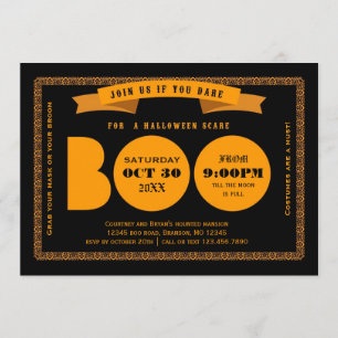 Boo Halloween Party Invitation Kaart